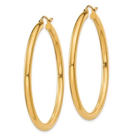 14k gold classic hoop earrings - Picture 3 of 8